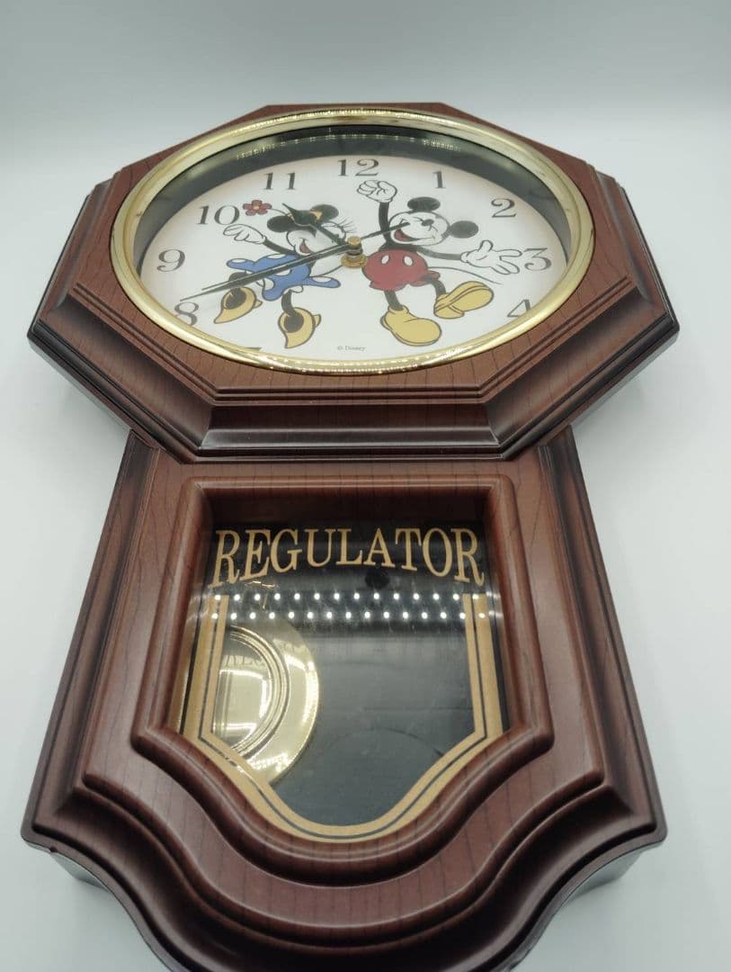 動作確認ok　ミッキー・ミニー 八角形壁掛け時計　ディズニー　DISNEY