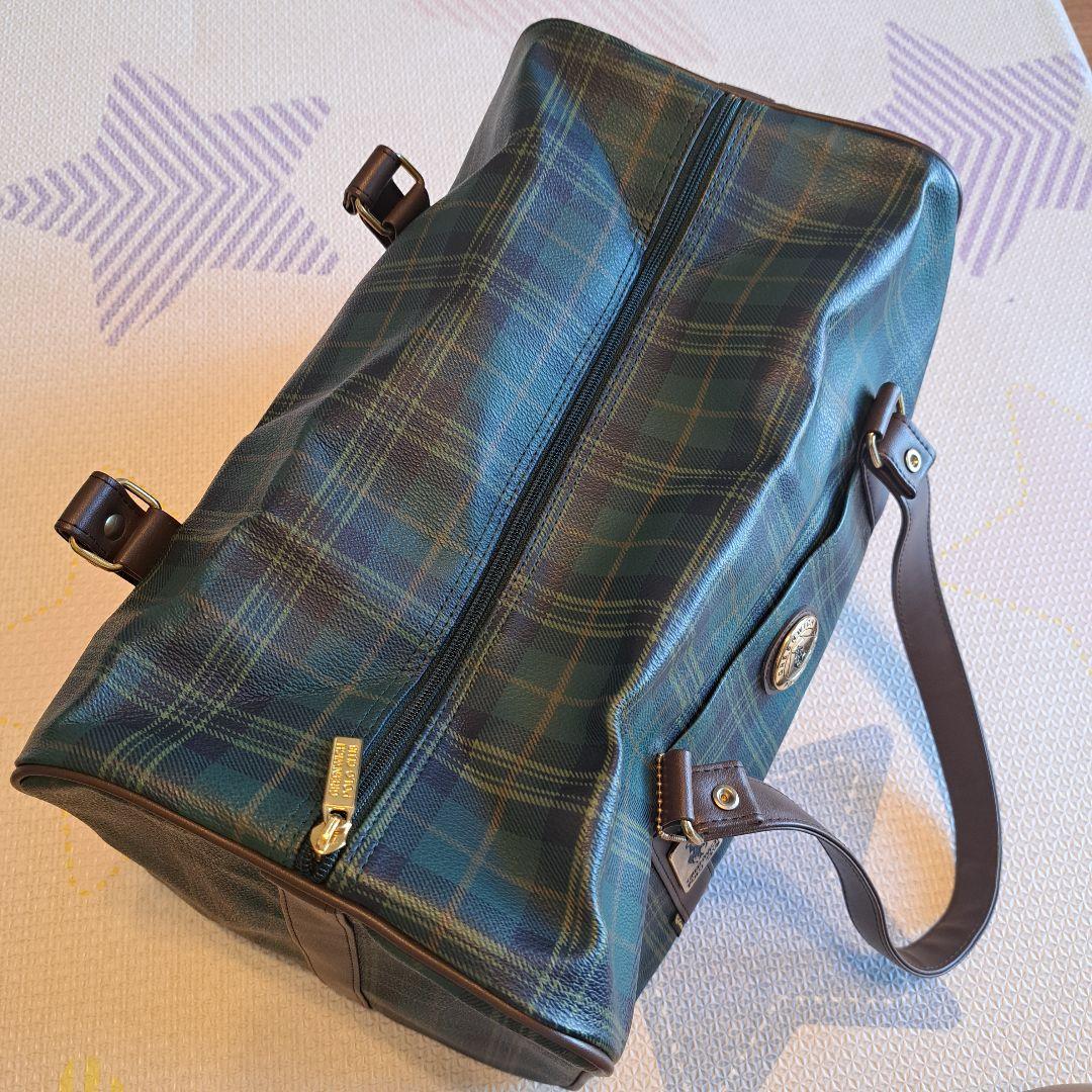 GREENWICH POLO CLUB ボストンバッグ タータンチェック柄　緑