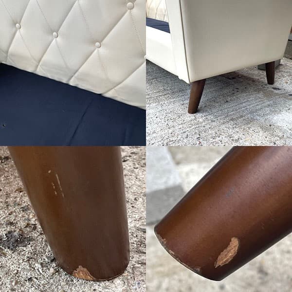 カリモク60 ３シーターロビーチェア　アイボリー　３人がけソファ