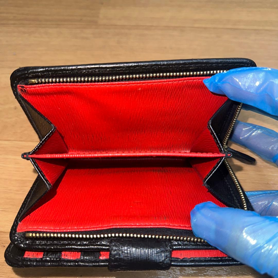 PRADA プラダ ヴィッテロムーヴ　サフィアーノ　財布　レザー　黒　赤