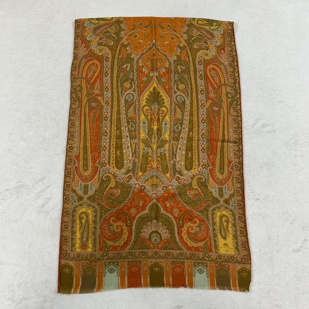 K789 新品未使用 エトロ イタリア製 ストール オレンジ レディース