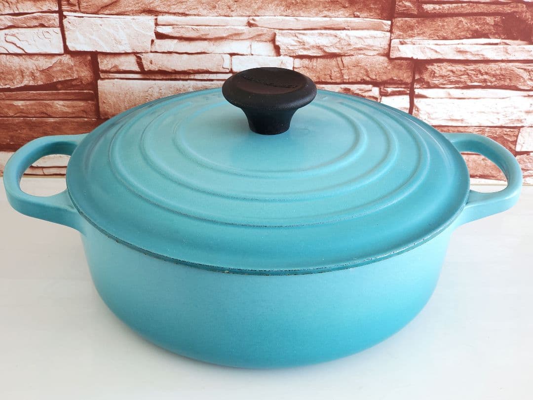 ルクルーゼ　24cm　ココットジャポネーズ　廃盤カリビアンブルー