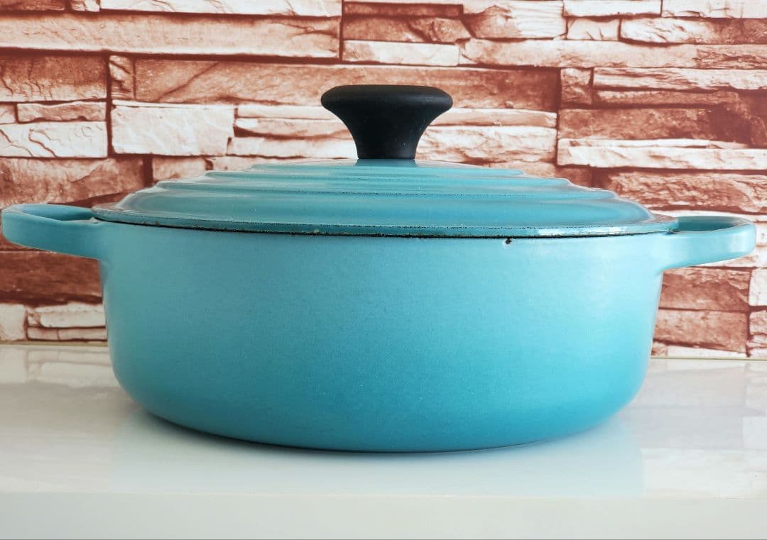 ルクルーゼ　24cm　ココットジャポネーズ　廃盤カリビアンブルー