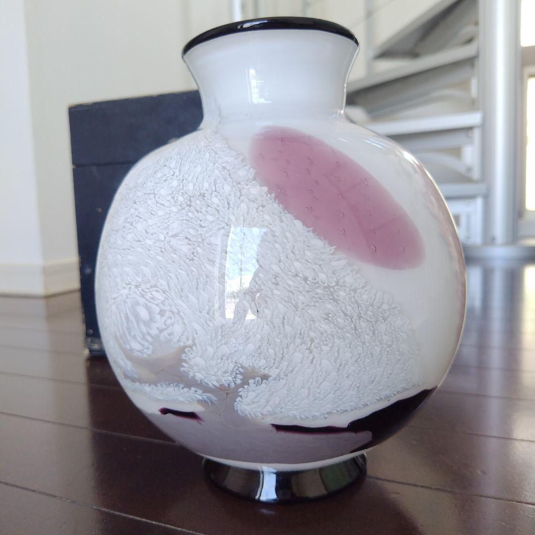 【海外骨董品】美品！アンティークベネチアングラス murano 桜フラワーベース