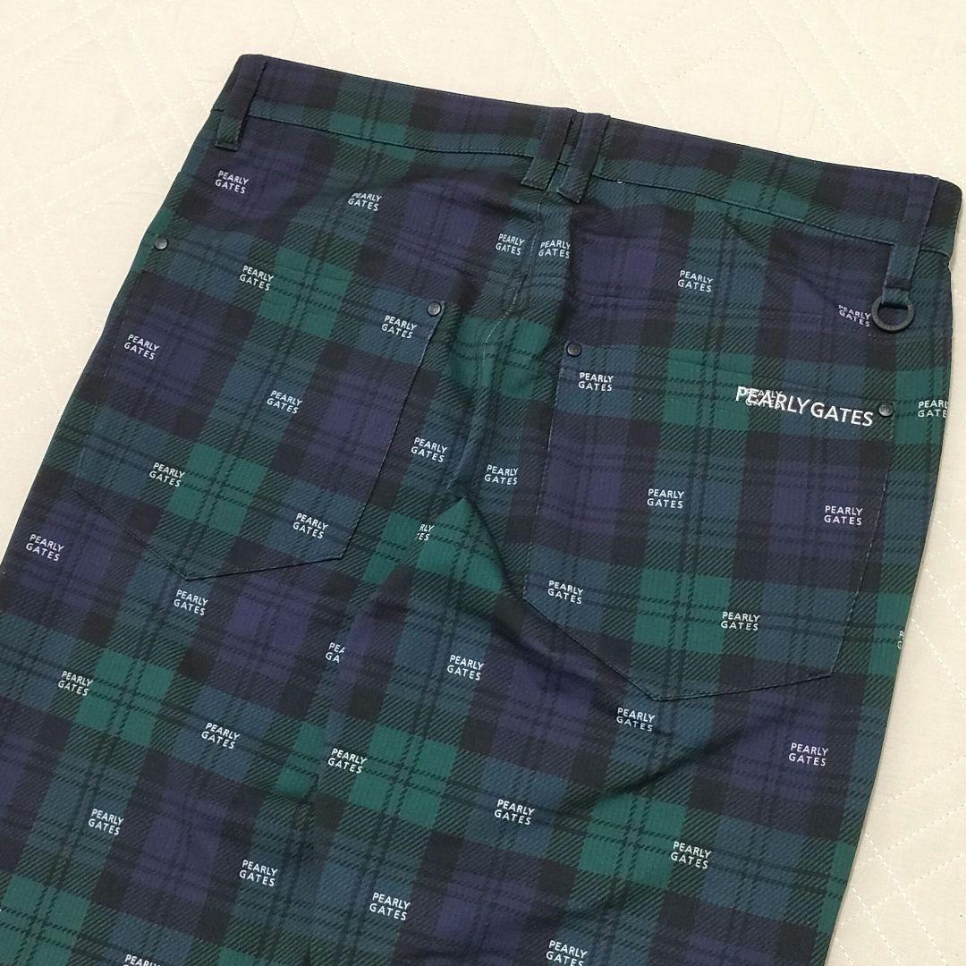 【新品タグ付き】パーリーゲイツ　ゴルフ　ロングパンツ　ブラックウォッチ　ロゴ　4