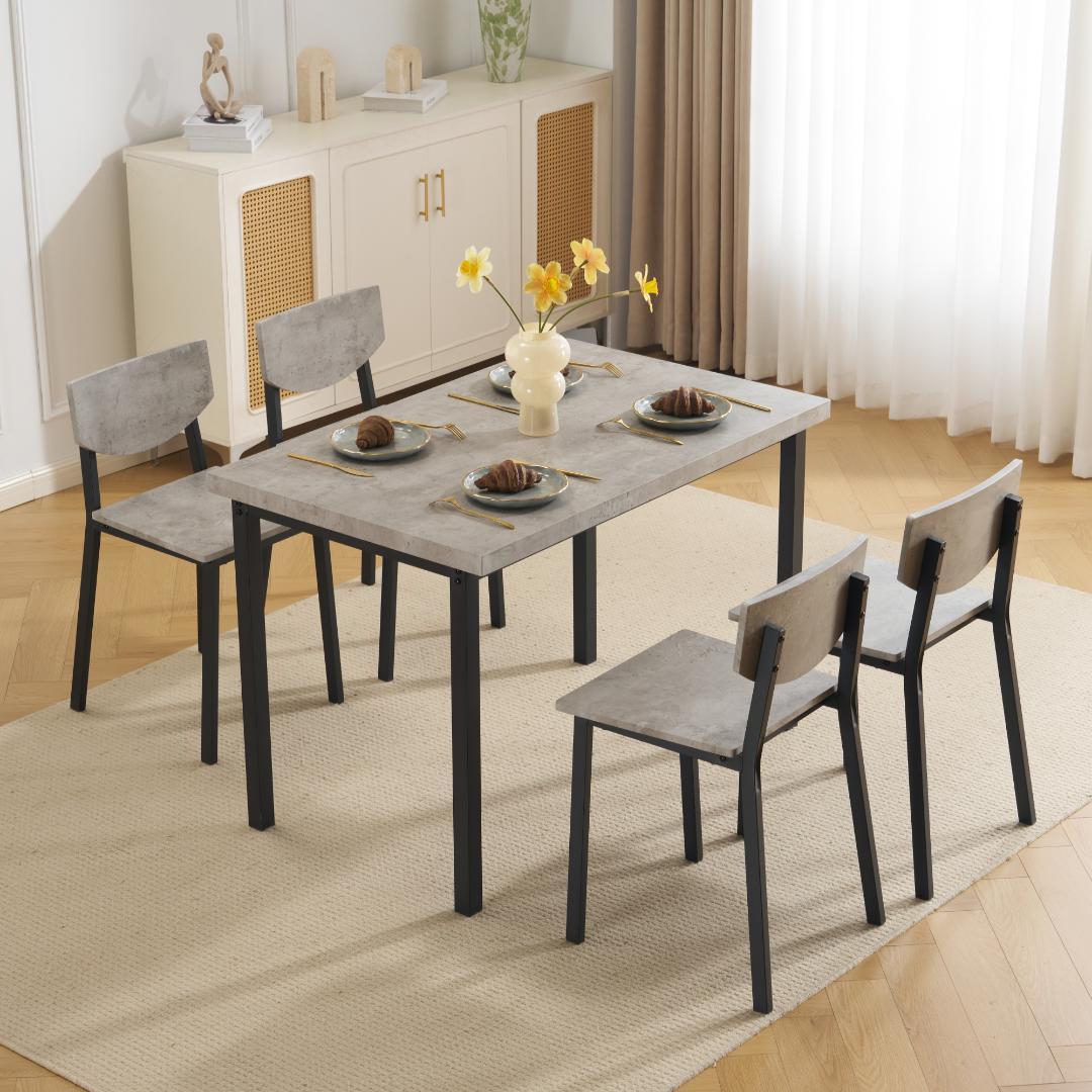 新登場！タイムセール！ダイニング5点セット　4人掛け　幅110cm　GREY