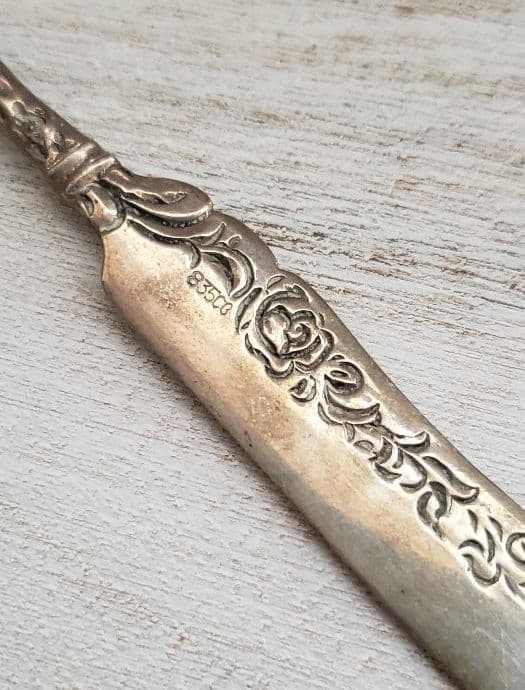 アンティーク バター ナイフ 薔薇 銀