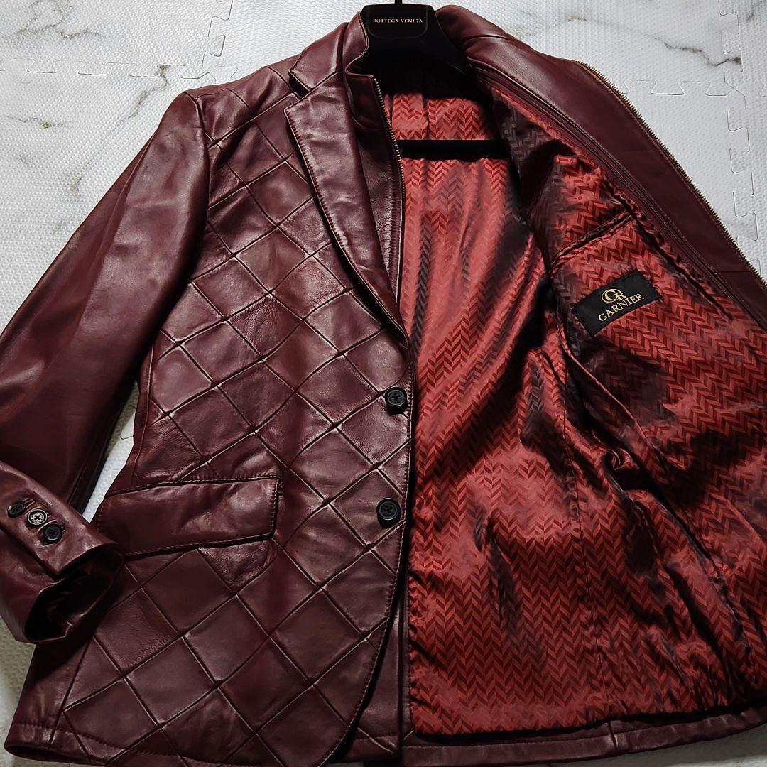 極美品✨L GARNIER 近年モデル レザージャケット キルティング