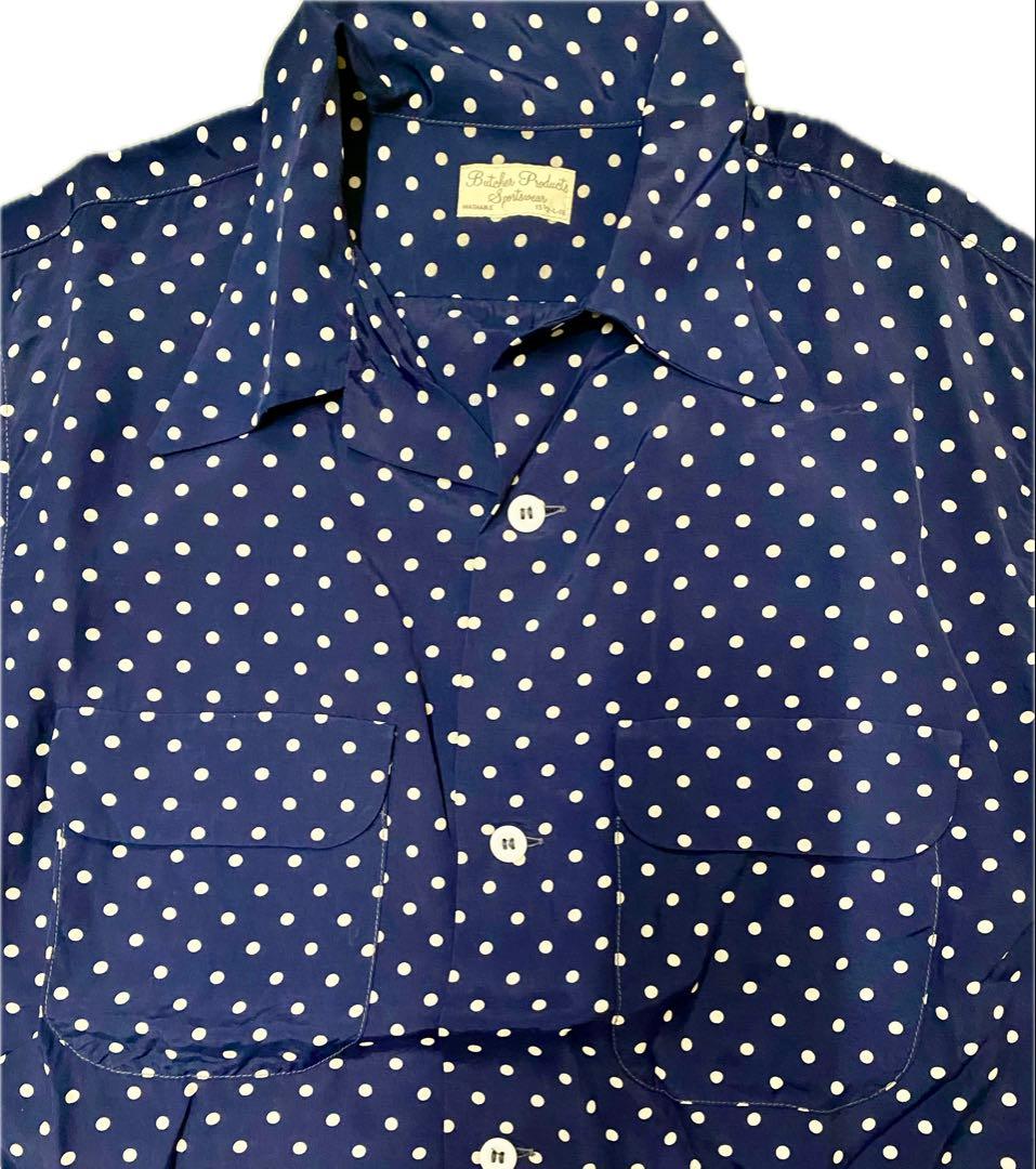 好カラー Butcher products ドットレーヨンシャツ