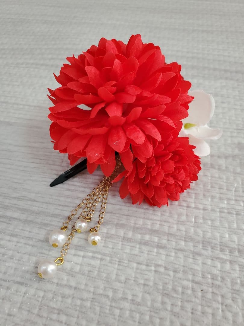 七五三フルセット　七五三被布着物、ヘアアクセサリー4点、付け毛、履物、100cm