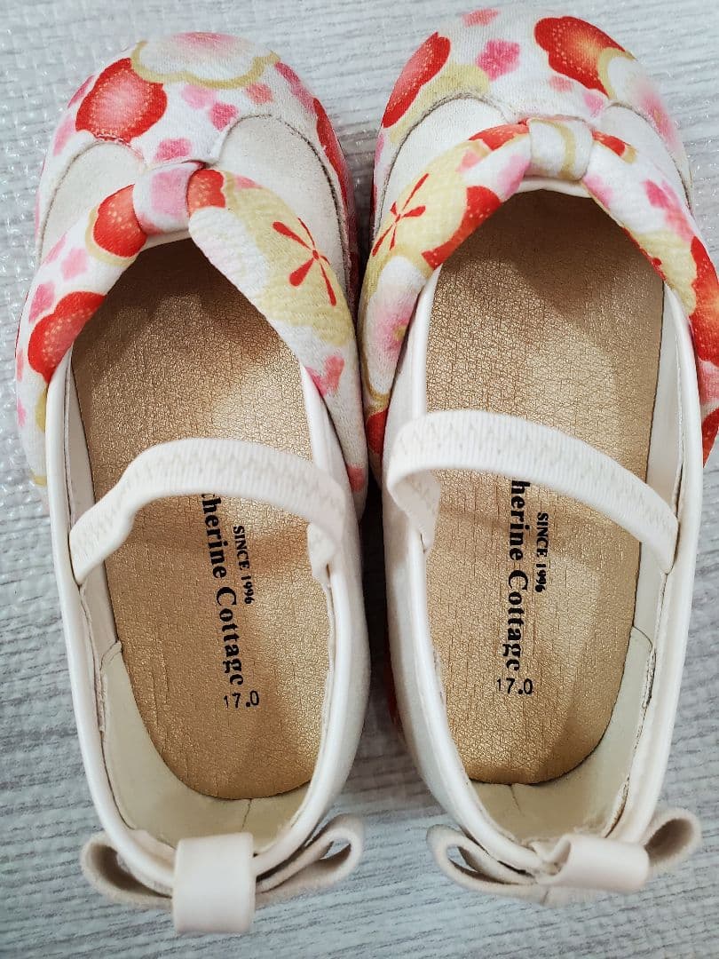 七五三フルセット　七五三被布着物、ヘアアクセサリー4点、付け毛、履物、100cm