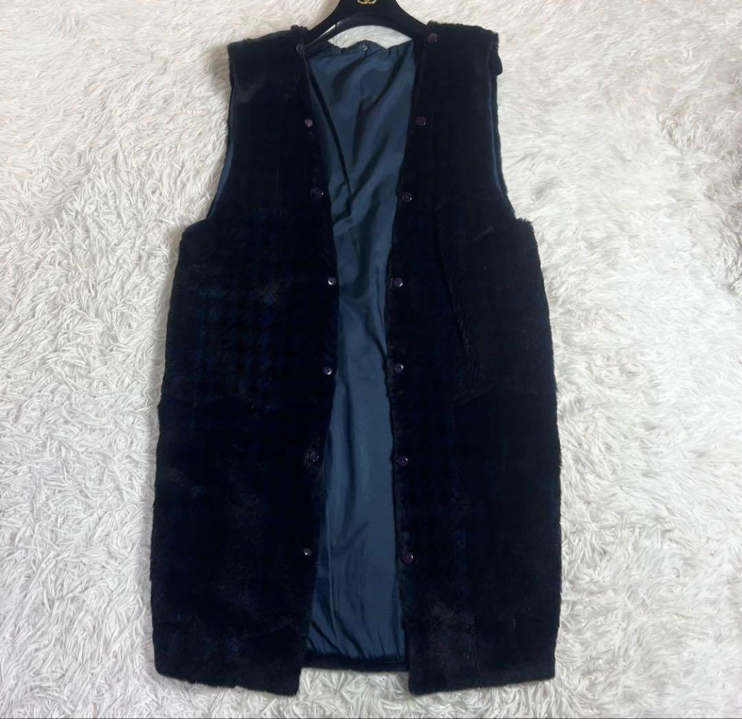 ダークブルー レザーコート