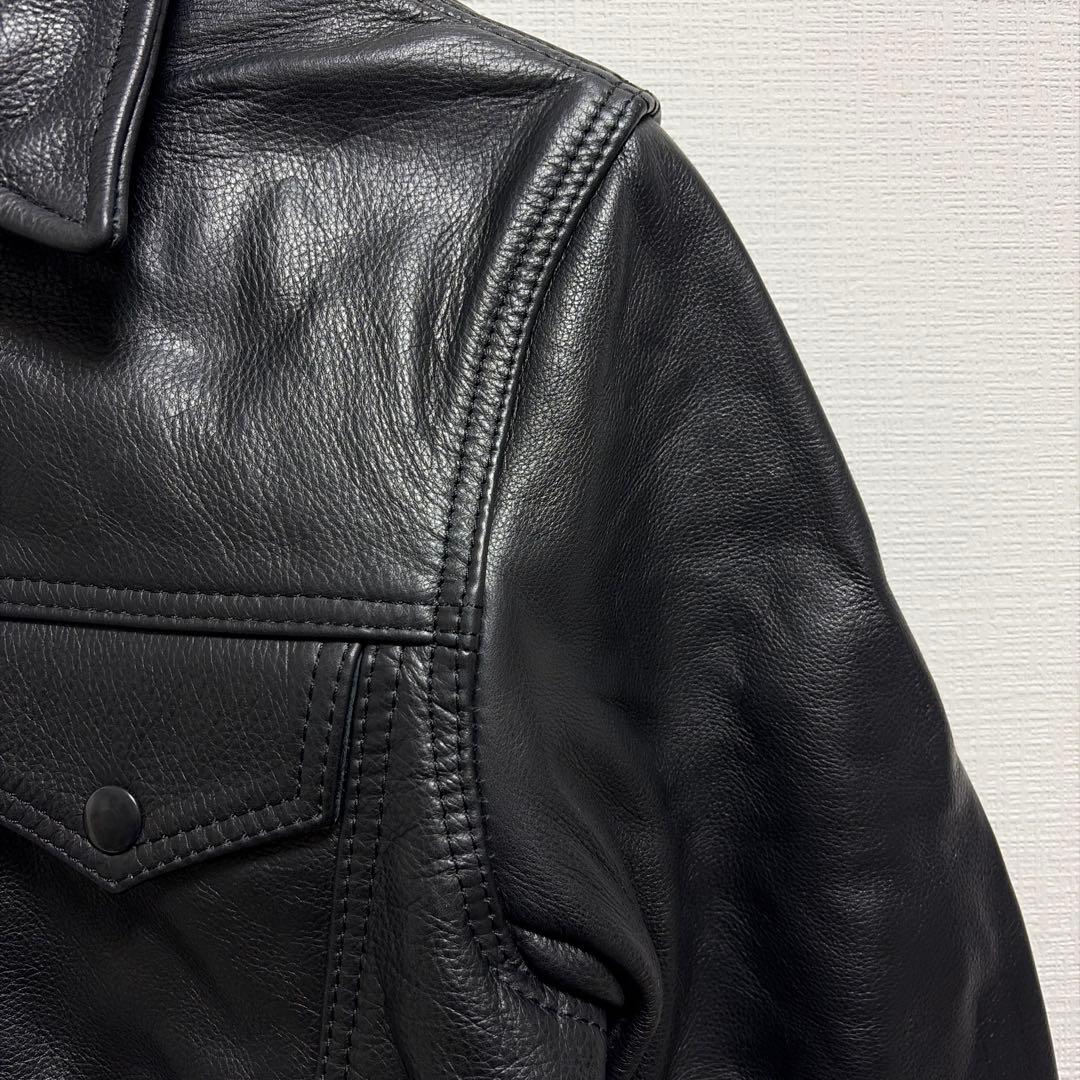 未使用バンソン vanson Gジャン型レザージャケット黒E150 36カスタム