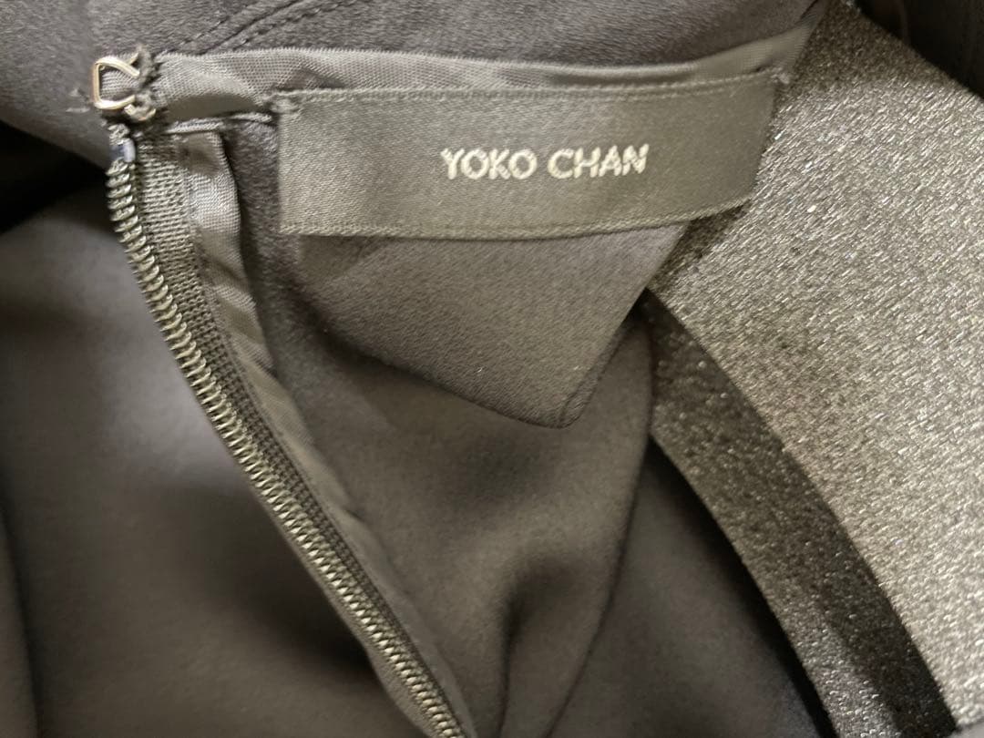 美品　ヨーコチャン ラッフルスリーブポイントカラーブラウス　38 黒