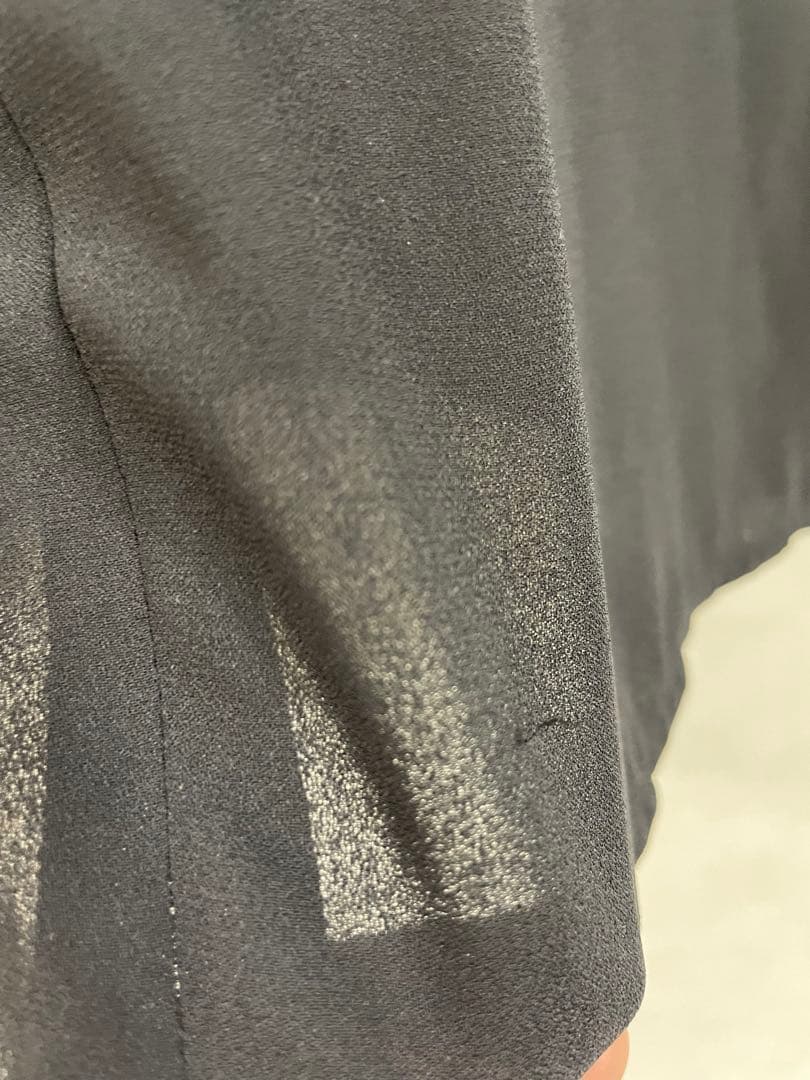 美品　ヨーコチャン ラッフルスリーブポイントカラーブラウス　38 黒