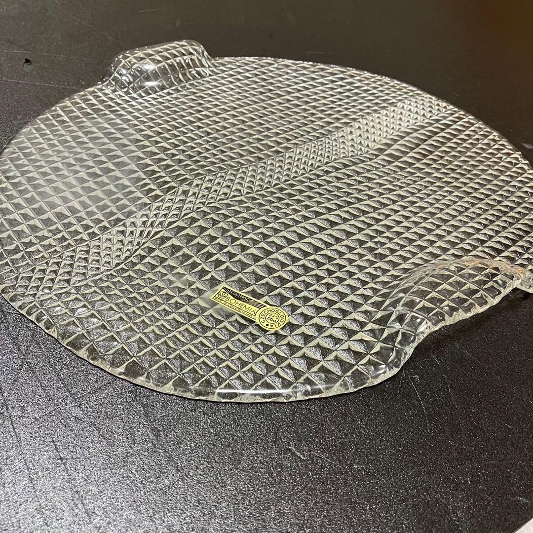 ボヘミアクリスタルガラス　大皿　プレート