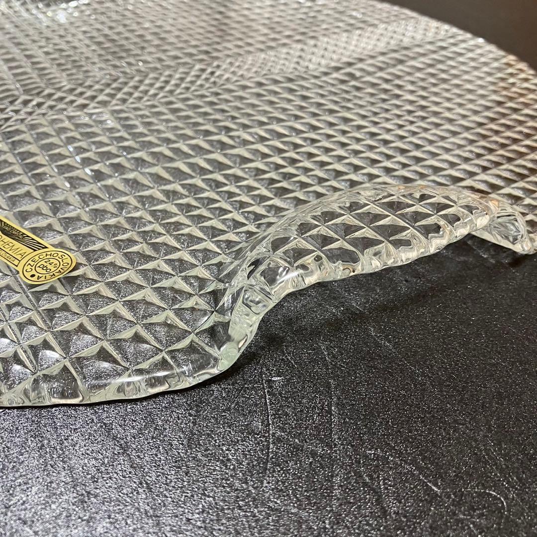 ボヘミアクリスタルガラス　大皿　プレート