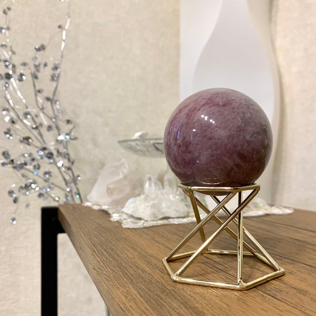 レア！　ラベンダーローズクォーツ　スフィア　マダガスカル産　天然石