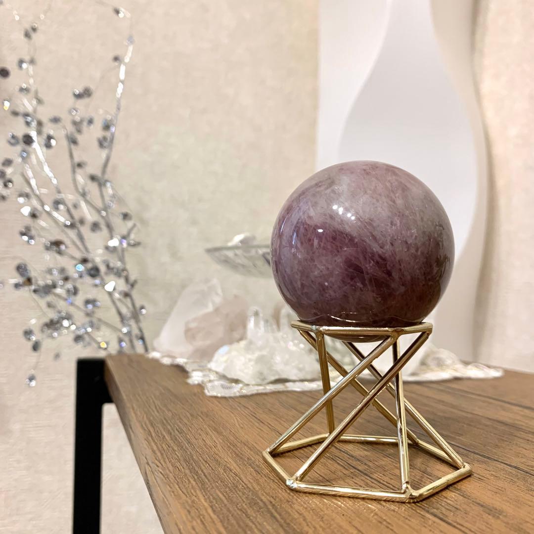 レア！　ラベンダーローズクォーツ　スフィア　マダガスカル産　天然石