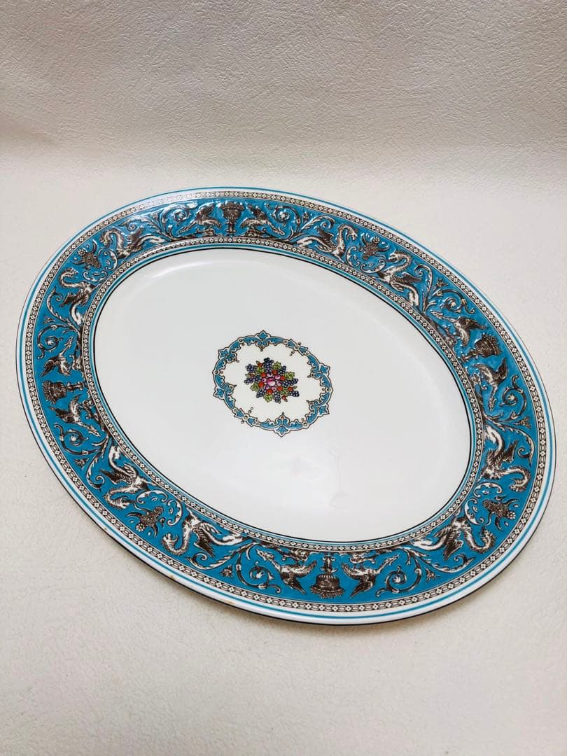ウェッジウッド フロレンティーン ターコイズ 44cm オーバルプレート
