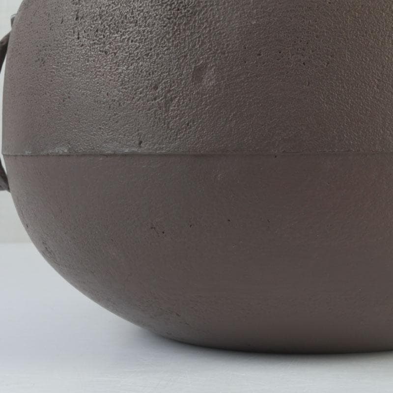 茶道具　釜師　畠春斎作　肩糸目　廣口釜　共布共箱　V　9865A