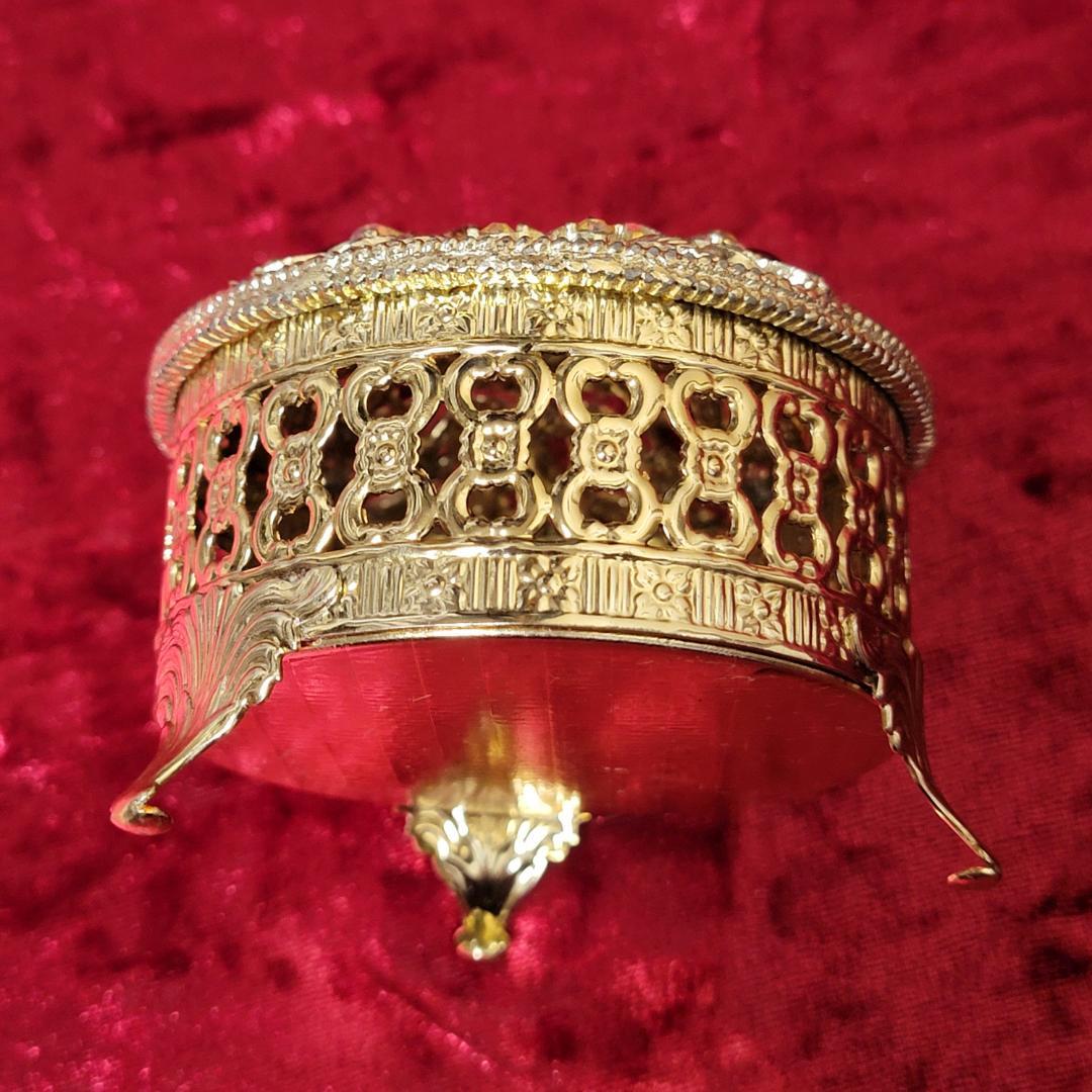 ビンテージ Sam Fink ルビーカラーとレインボーカラー装飾のボックス