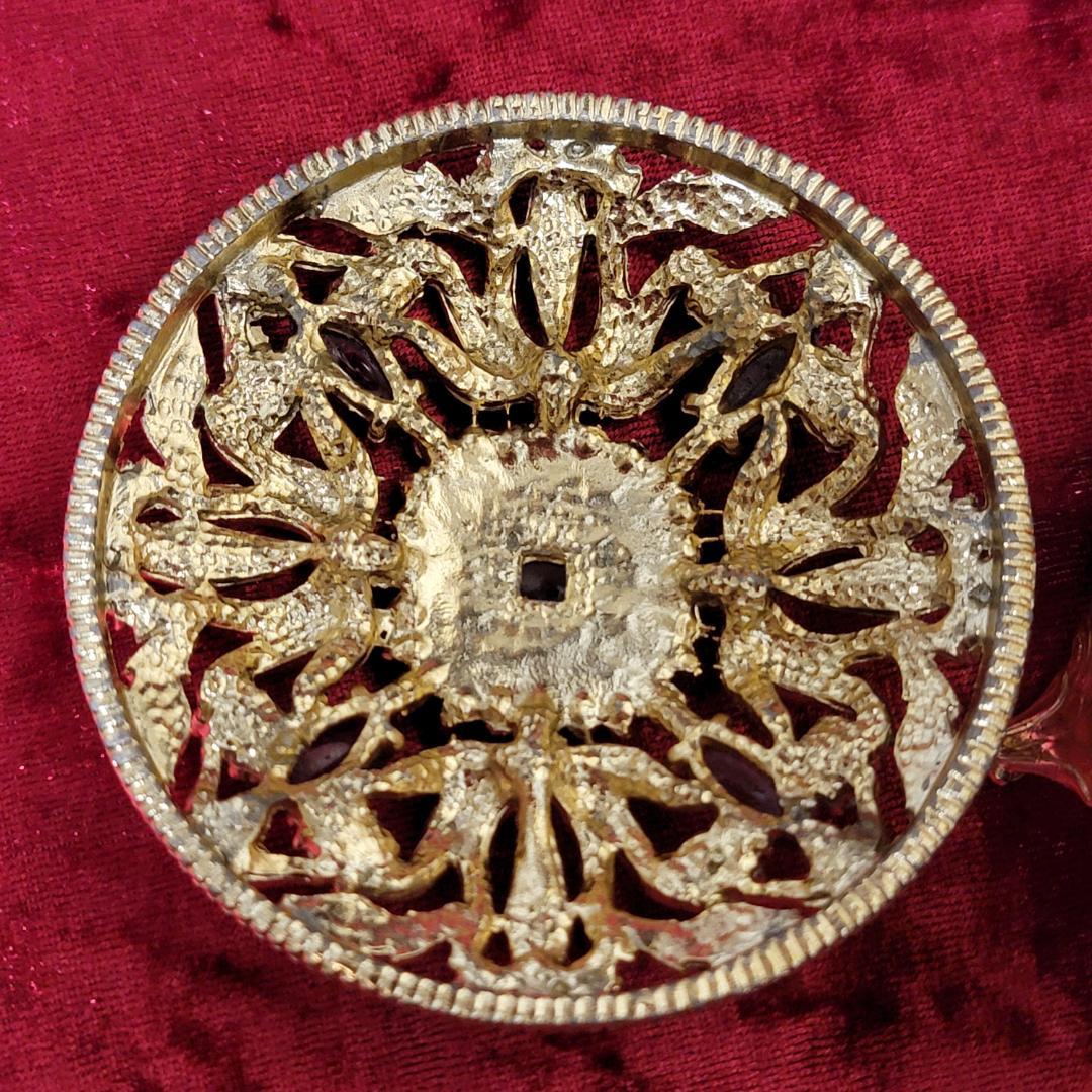 ビンテージ Sam Fink ルビーカラーとレインボーカラー装飾のボックス