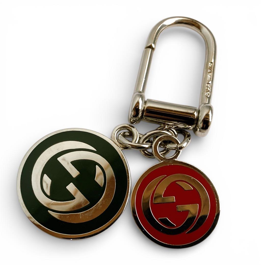 グッチ イタリア製 インターロッキング キーホルダー キーリング チャーム