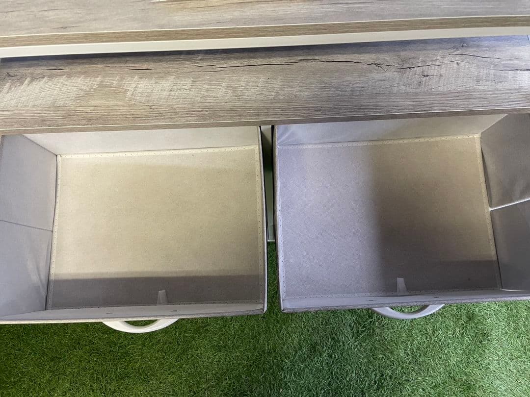 REA 2段棚 収納チェスト オークホワイト