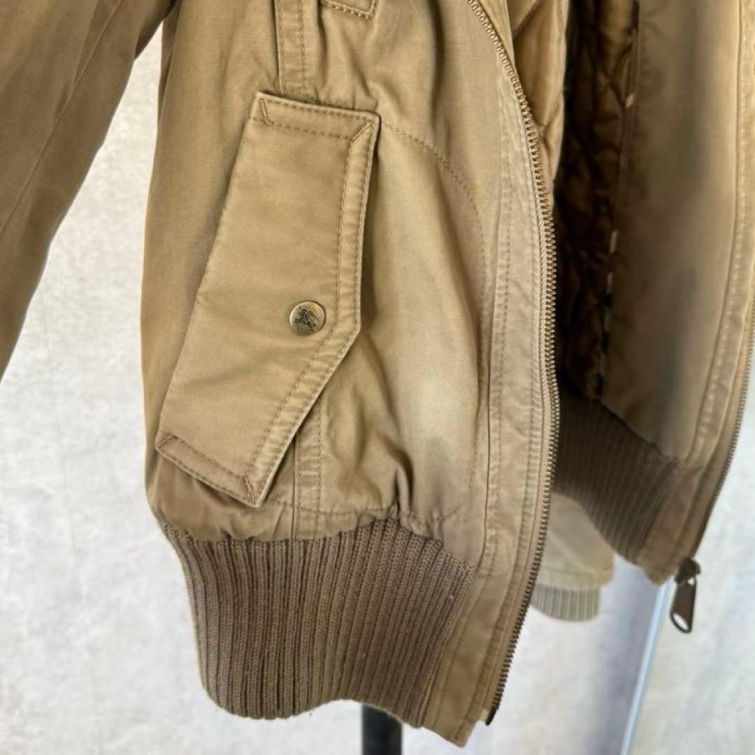 バーバリーブルーレーベル　ミリタリージャケット モッズコート 中綿 ファー 38