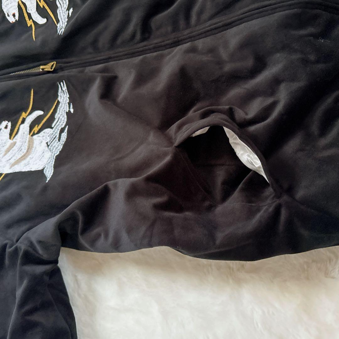 HOUSTON 別珍スカジャン ALASKA スーベニア 51386 XL 黒