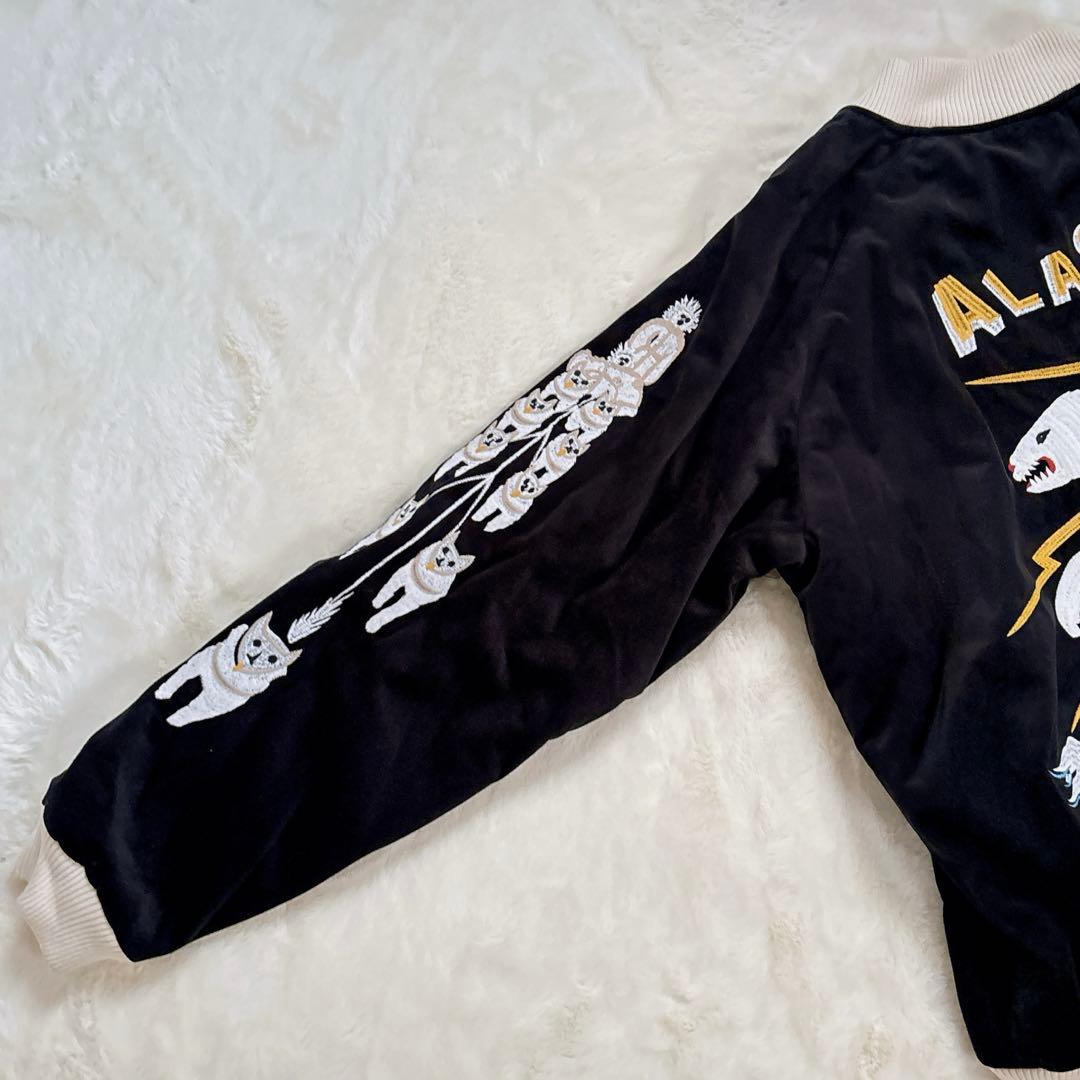 HOUSTON 別珍スカジャン ALASKA スーベニア 51386 XL 黒