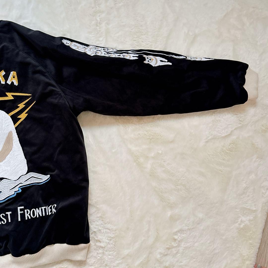 HOUSTON 別珍スカジャン ALASKA スーベニア 51386 XL 黒