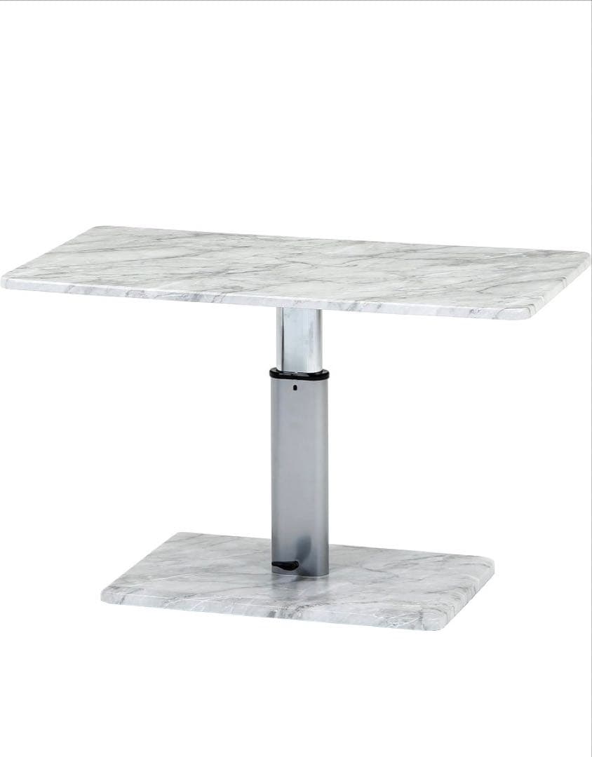 昇降式テーブル センターテーブル 大理石調 無段階昇降
