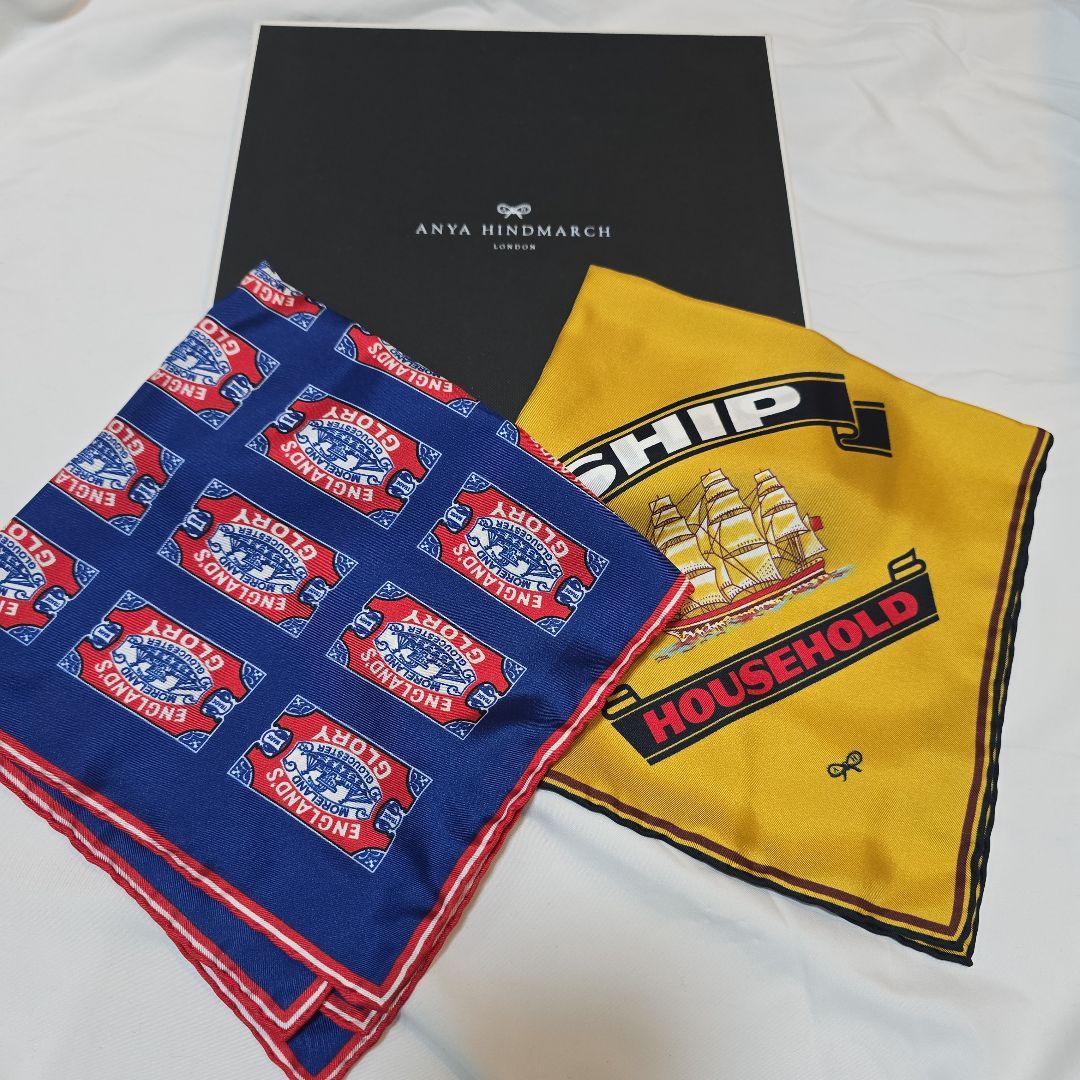 ∞アニヤ・ハインドマーチ∞小さめシルクスカーフ2種セット　新品