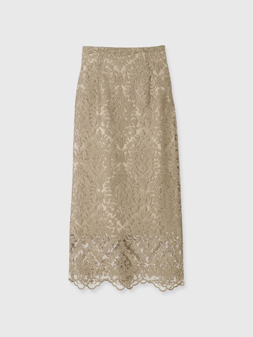 【2025年モデル】anuans エンブロイダリーレーススカート　ベージュ