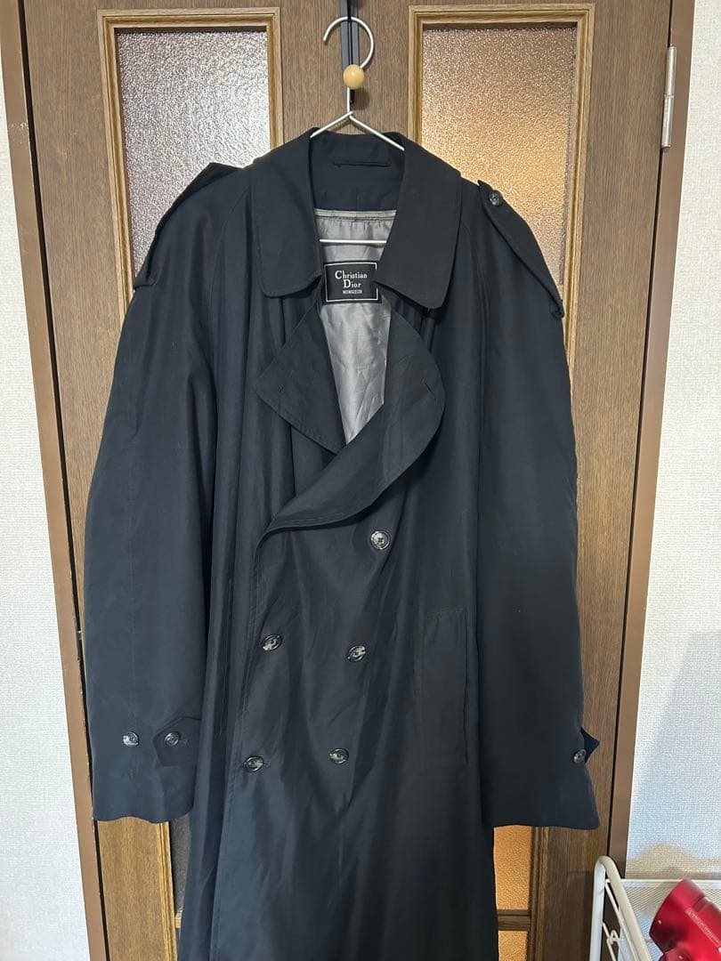 Christian Dior monsieur ブラック トレンチコート 44