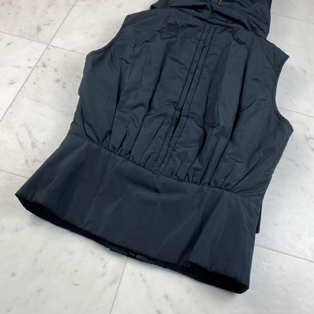 裏地GG◎GUCCI グッチ　ダウンベスト　金ボタン　フード　ジップアップ