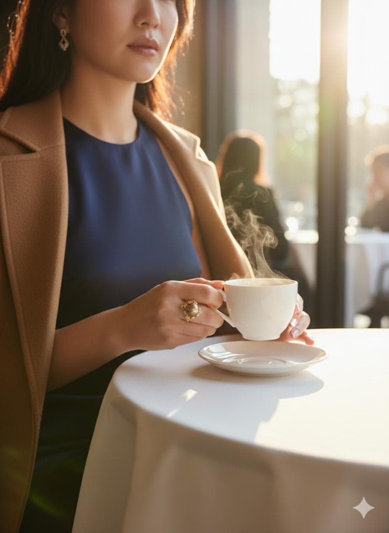 【極光13mm】エジソンパール リング カフェゴールド 18K鍍金 華やか