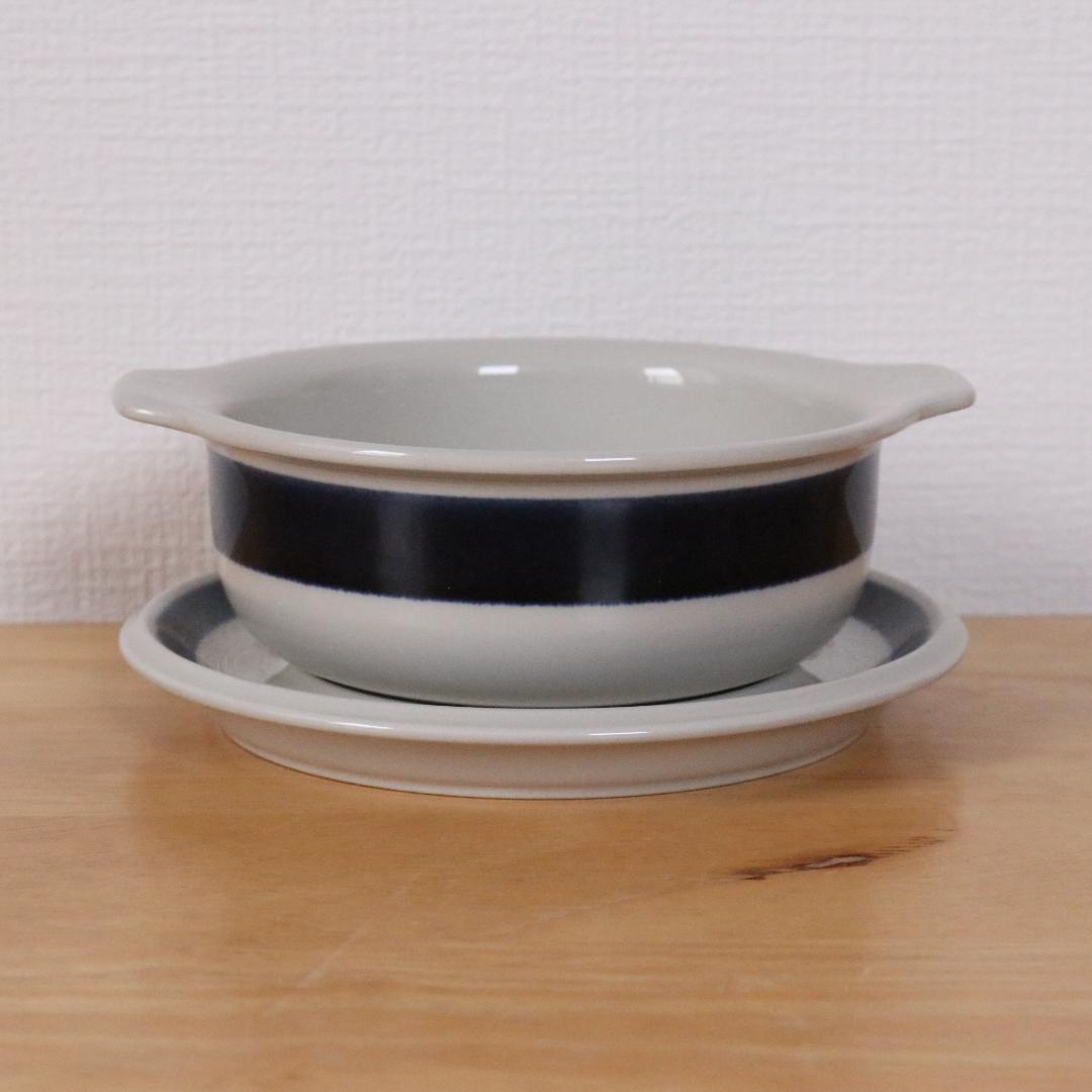 ARABIA アネモネ Anemone　グラタン皿 耳付きボウル&ソーサー 1客