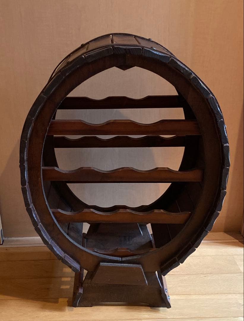 アンテーク調　樽型ワインラック　ボトルラック