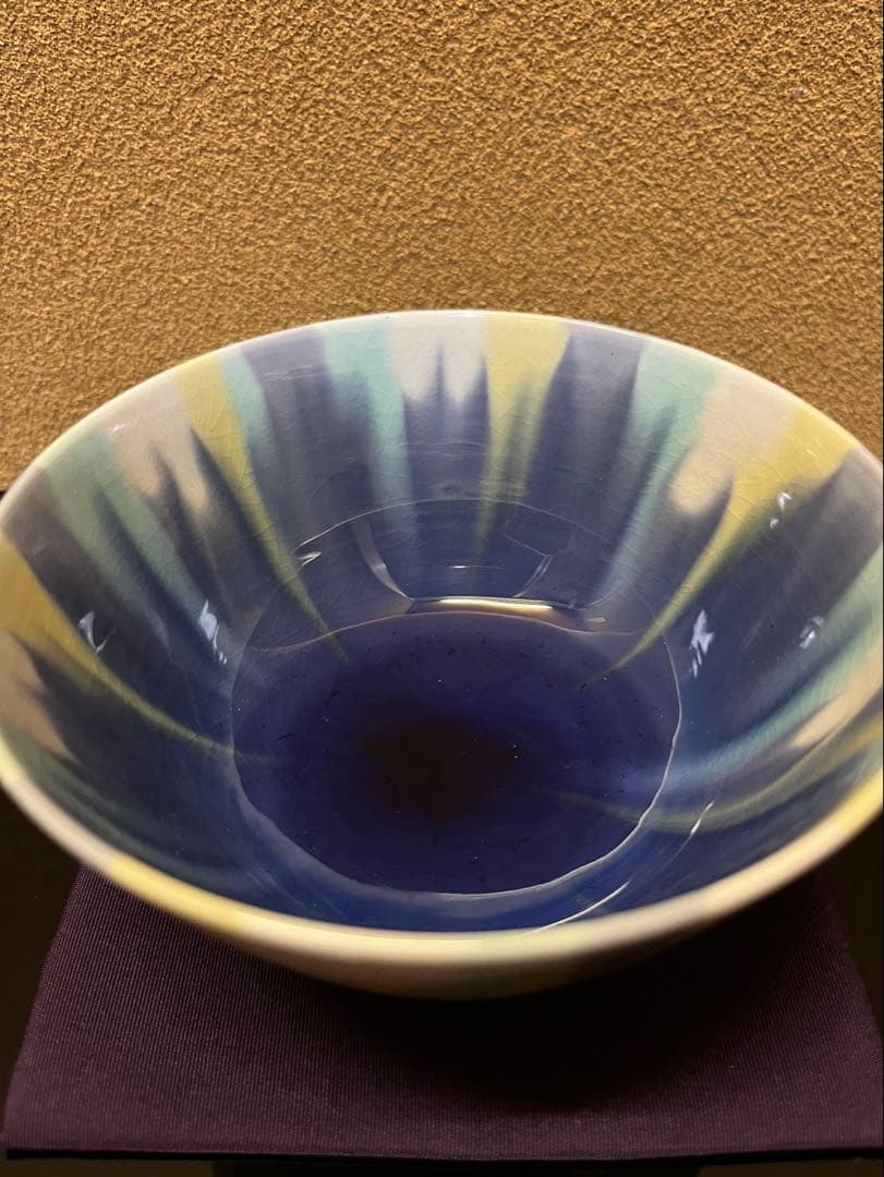 四代徳田八十吉　香春　茶碗　共箱　個展作品