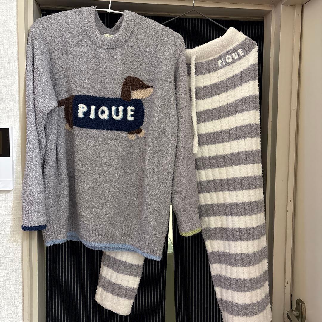 PIQUE ダックスフント刺繍 ルームウェアセット