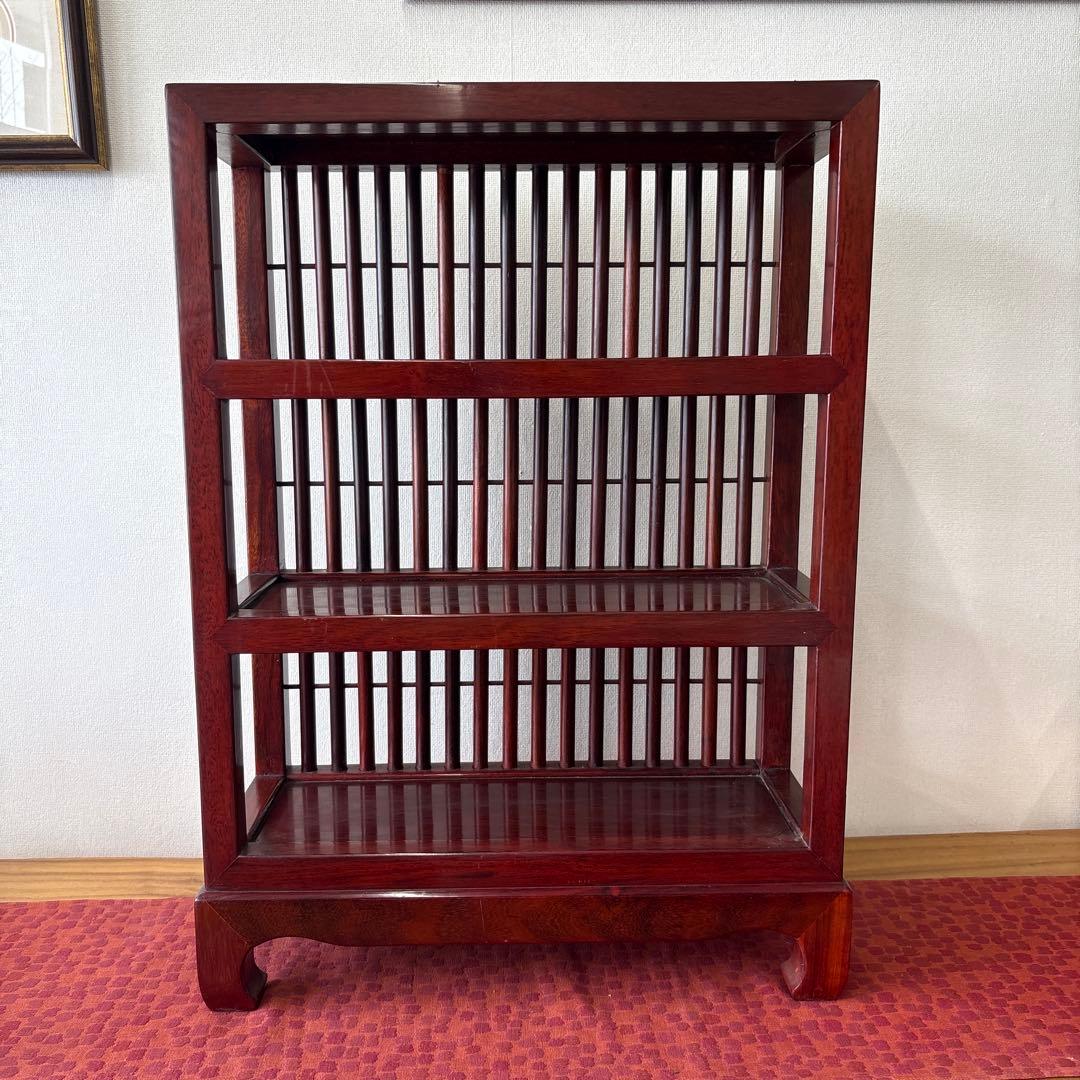 無垢材　格子　縦浅　小棚　高さ約70cm 幅約51cm