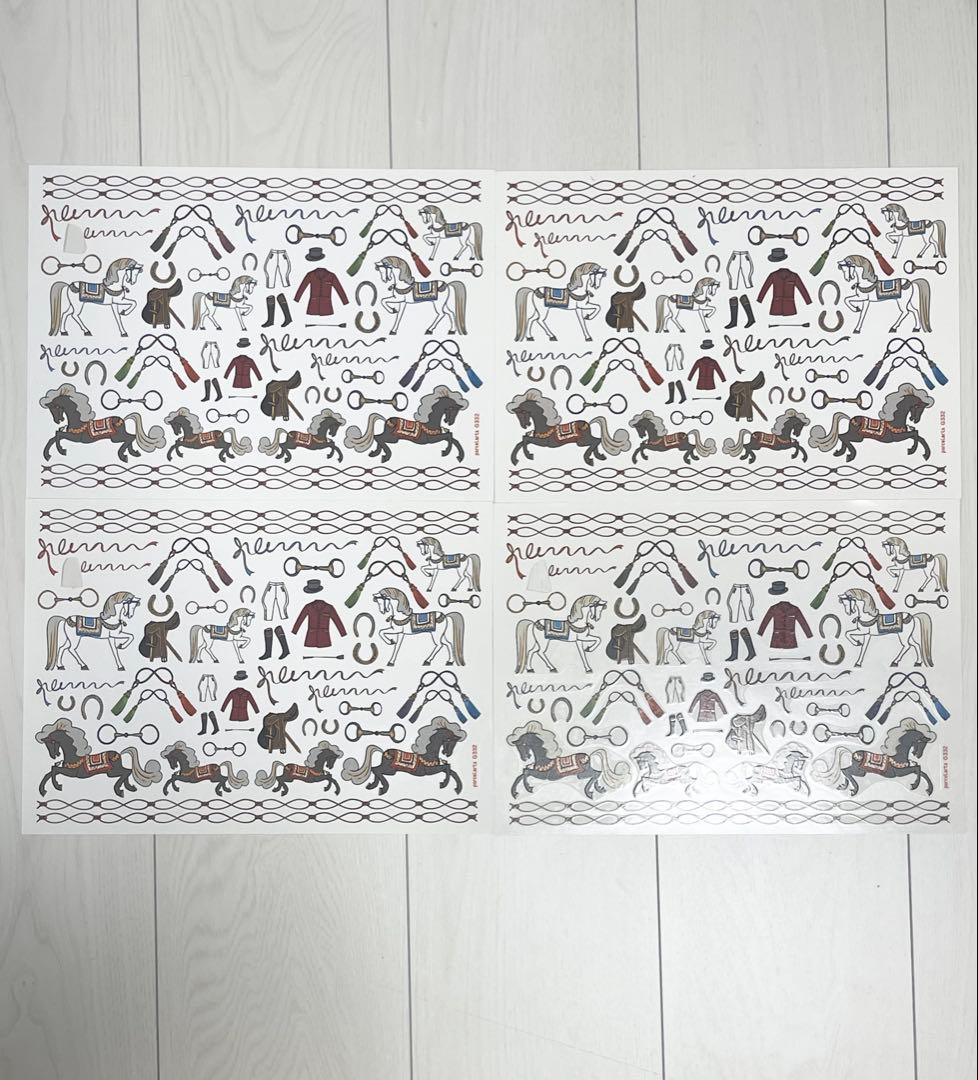 ポーセラーツ　転写紙　ポロ　4枚セット(3枚使用済)