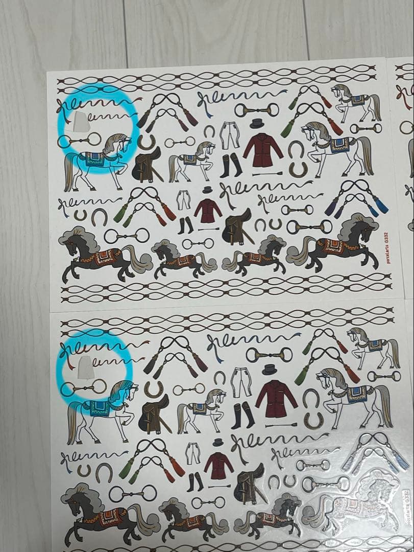 ポーセラーツ　転写紙　ポロ　4枚セット(3枚使用済)