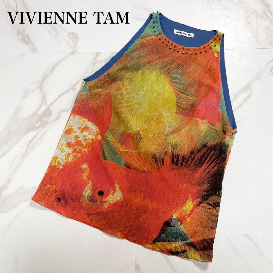 希少✨VIVIENNE TAM カットソー タンクトップ 豪華 総柄 金魚
