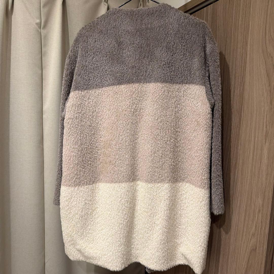 a*i様 超美品MaxMara ボーダー ノーカラー アルパカ ロングコート 4