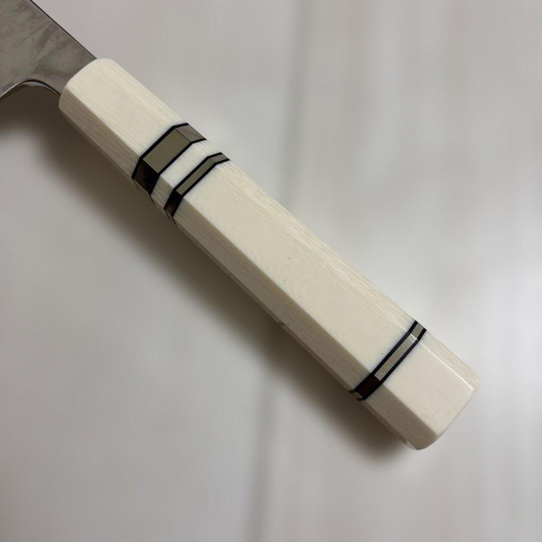 新品 柳刃 先丸包丁 9寸V金10号 人工象牙八角柄