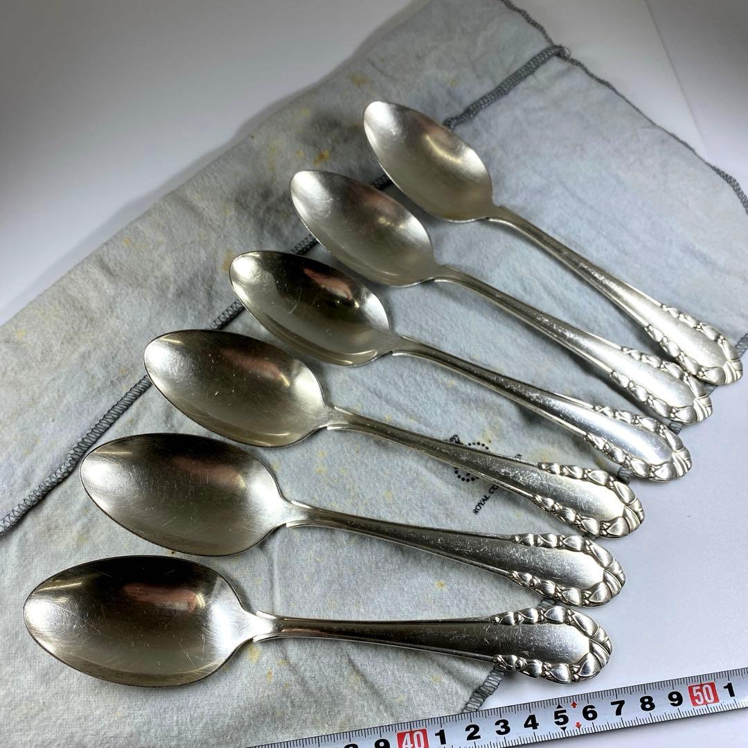 ジョージジェンセン　ローズリリーディナースプーン　6本　袋付401g 19.6㎝